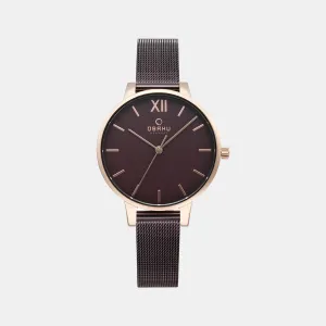 Women's Brown Analog Stainless Steel Watch V209LXVNMN
