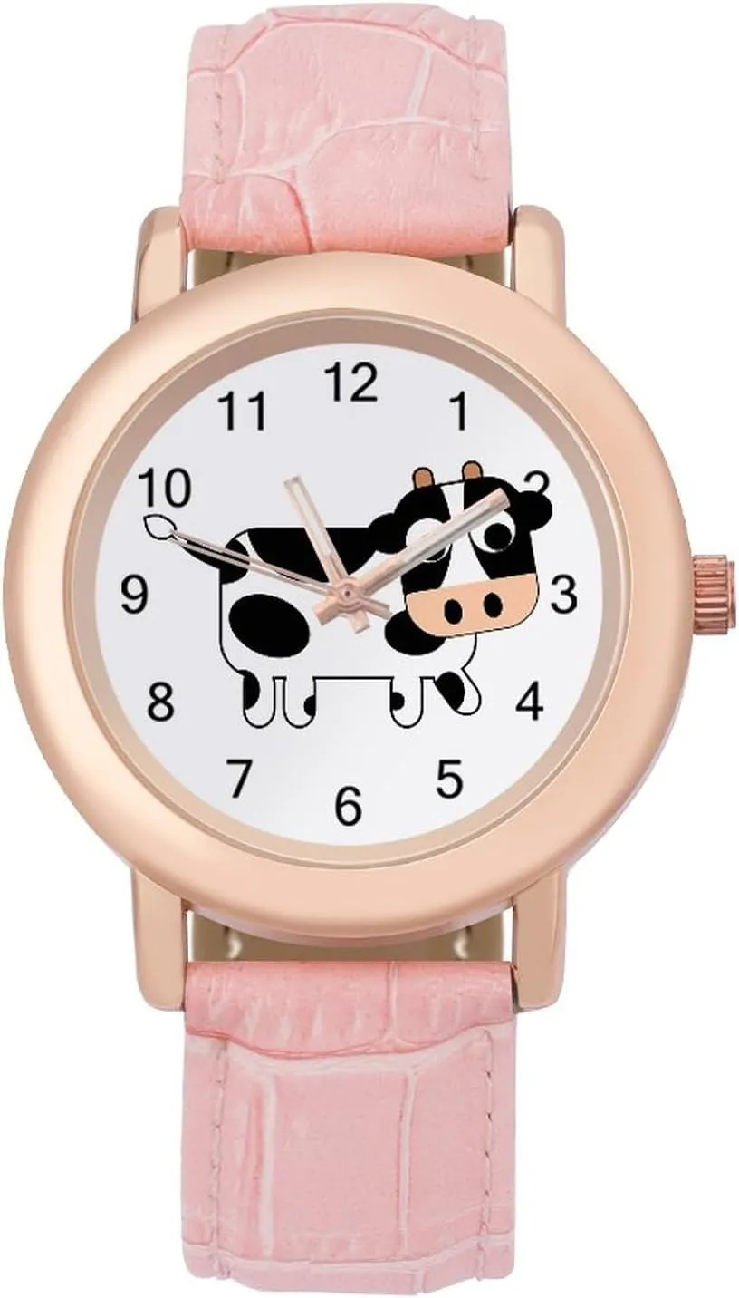 Women's Custom Watch Fashion Strap Wristwatches quantify confirm Gift for Birthdays Valentine's Day Cute Cow 