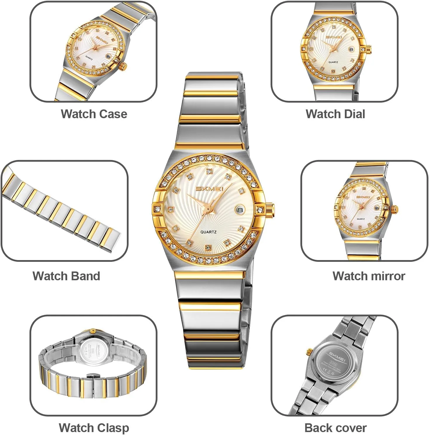 Women's Diamond Watch Elegant Quartz pest fatty urgent pivot revolt Ladies Dress Watch Stainless Steel Luminous Date Waterproof Women Wristwatch Gift Luxury 