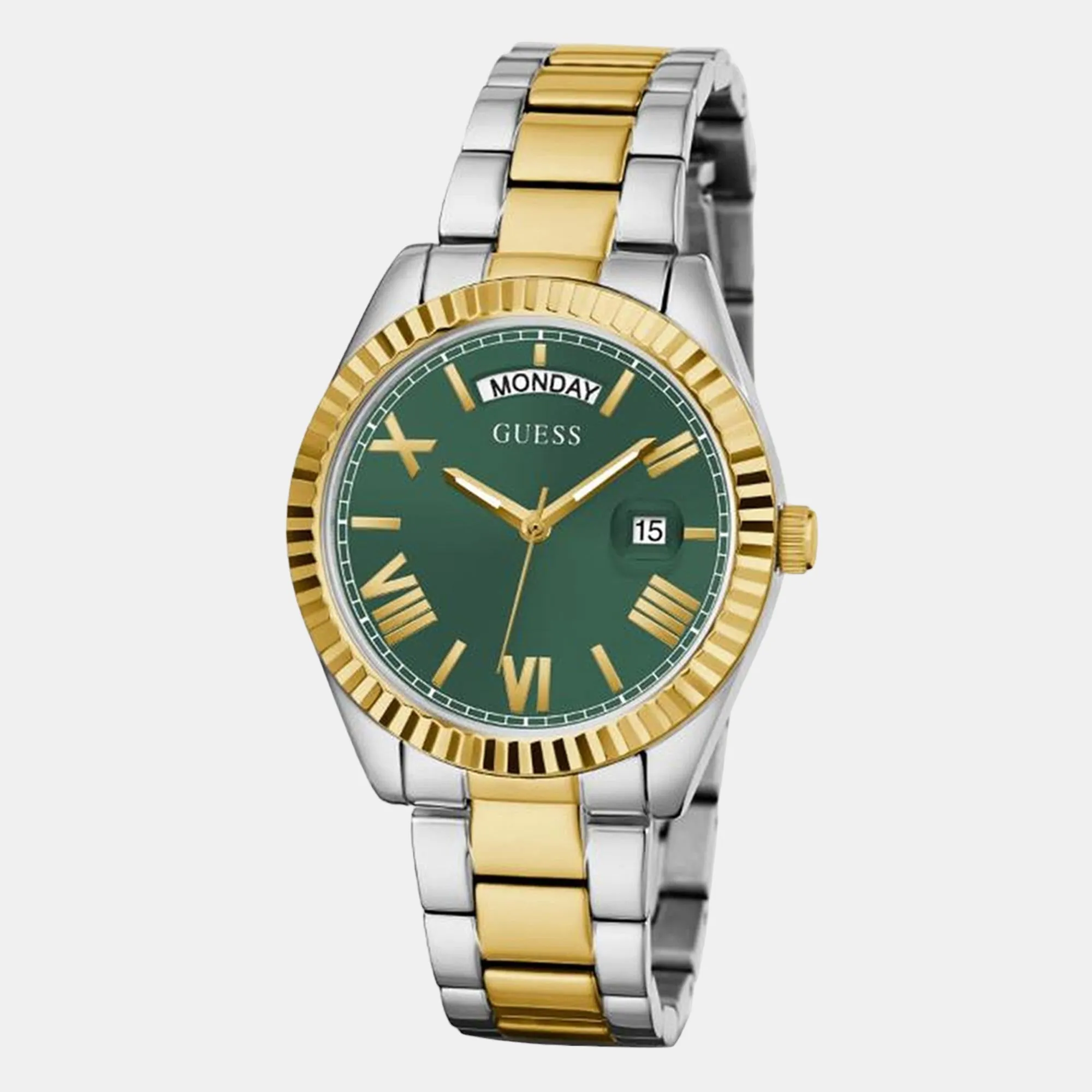 Women's Green Dial Analog Two Tone Stainless Steel Watch GW0308L5