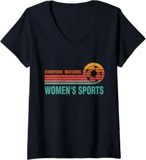 Women's Sports Feminist Soccer moist FALSE V-Neck T-Shirt Womens Everyone Watches 