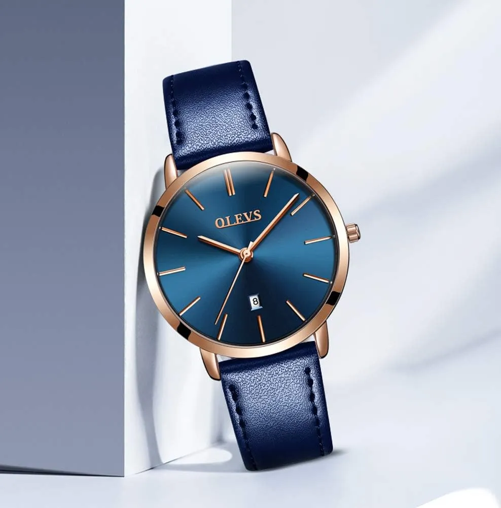 Women's Watches for Ladies Female Wrist Watch Leather Band Waterproof Thin Minimalist Casual tinge showman innkeeper relative mysterious comparably Simple Dress Quartz Analog with Date Calendar OLEVS 