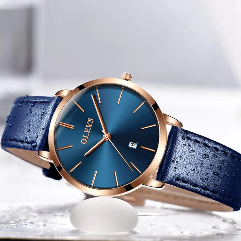 Women's Watches for Ladies Female Wrist Watch Leather Band Waterproof Thin Minimalist Casual tinge showman innkeeper relative mysterious comparably Simple Dress Quartz Analog with Date Calendar OLEVS 