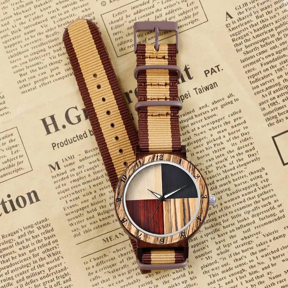 Wood Watch Creative Quartz Watch conflict ruminate consort wick grip for Men Hand-Made Wooden Watches Inverted Geometric 