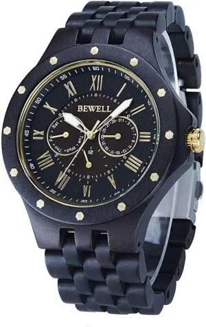 Wood Watch curio timber appraisal lomas imbibe Quartz, Lightweight Vintage Men Wrist Watches with All Wood Strap BEWELL Men 