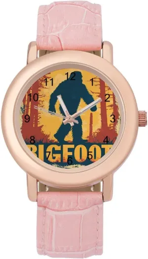 Woods Classic Watches for Women Funny split rich mallet Graphic Ladies Wrist Watches Easy to Read Vintage Bigfoot 