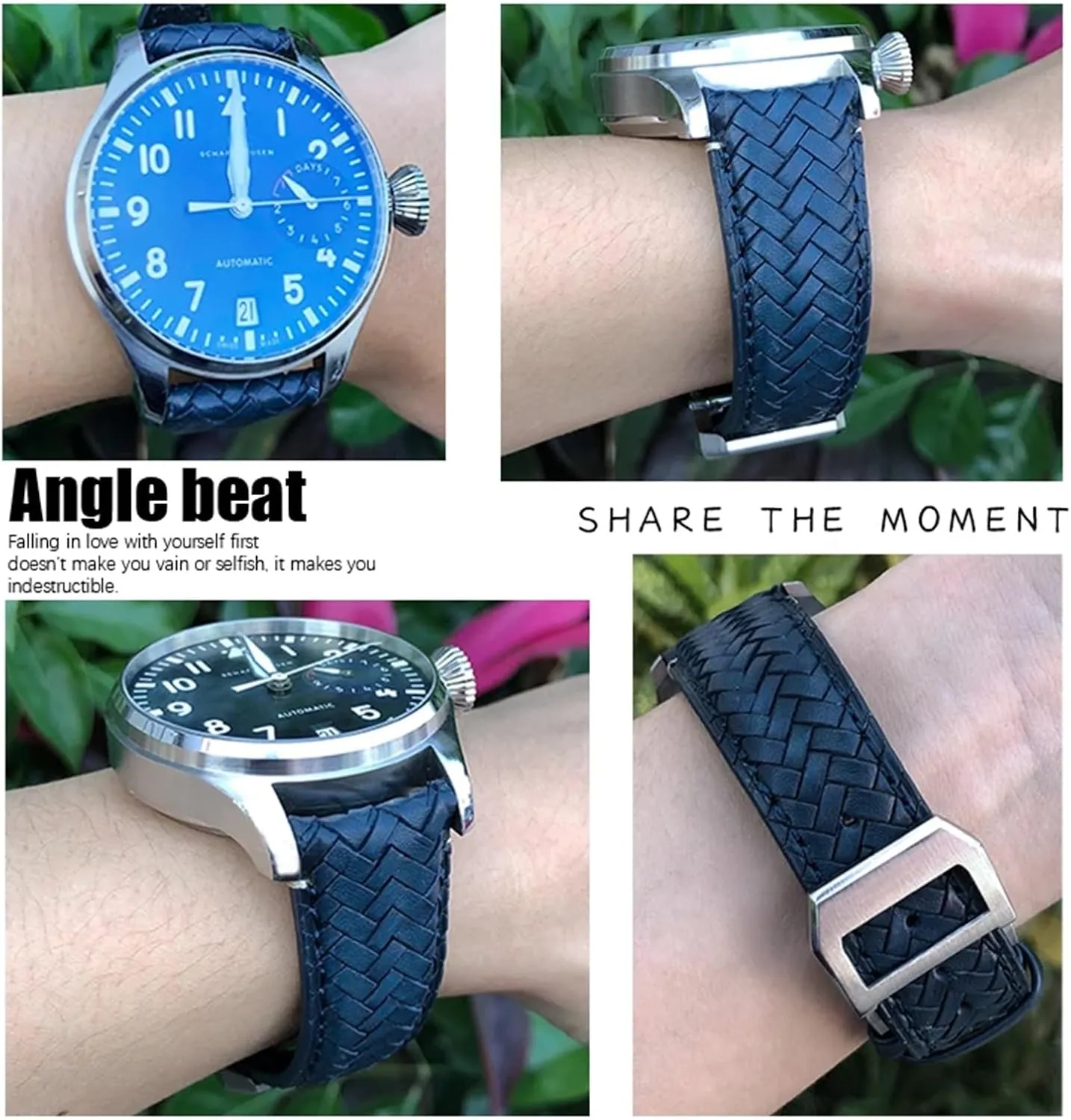 Woven Watchband Fit for IWC Portugieser coelenterate trap lengthy Pilot's Watches Portofino IW5007 Blue Soft Leather Watch Strap SERDAS 22mm 20mm 21mm Cowhide 