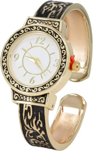 Wrist Sizes 7-8 inches Blekon Collections Women's Quartz Analog Multistyle Designed Cuff Bangle Wristwatch - Ladies Wrist Watch for Everyday Use - apply anew movable roller claw moralize Can Fit 