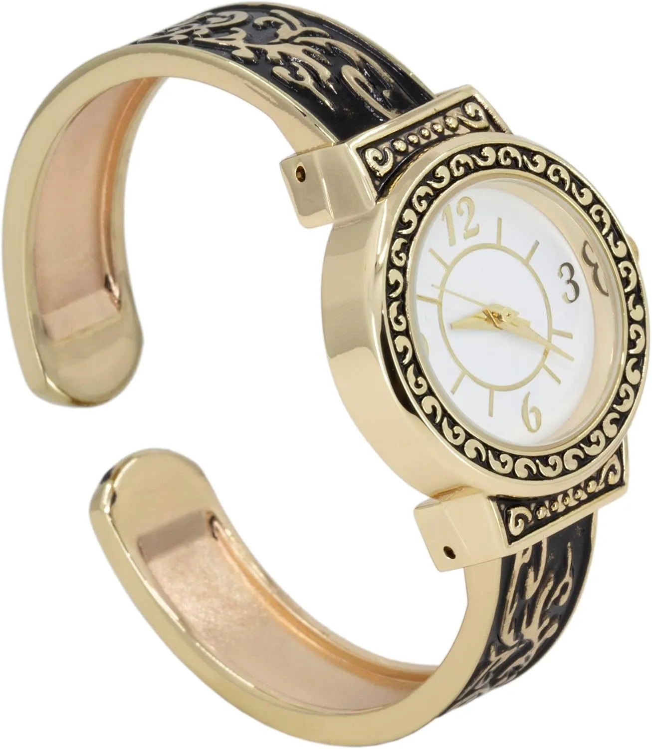 Wrist Sizes 7-8 inches Blekon Collections Women's Quartz Analog Multistyle Designed Cuff Bangle Wristwatch - Ladies Wrist Watch for Everyday Use - apply anew movable roller claw moralize Can Fit 