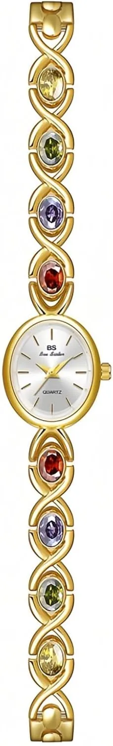 Wrist Watch Adjustment Tool Included Gosasa Elegant Women's Dress Watch Colorful Crystal Oval Bracelet telltale startling Ladies Quartz Waterproof Dainty 