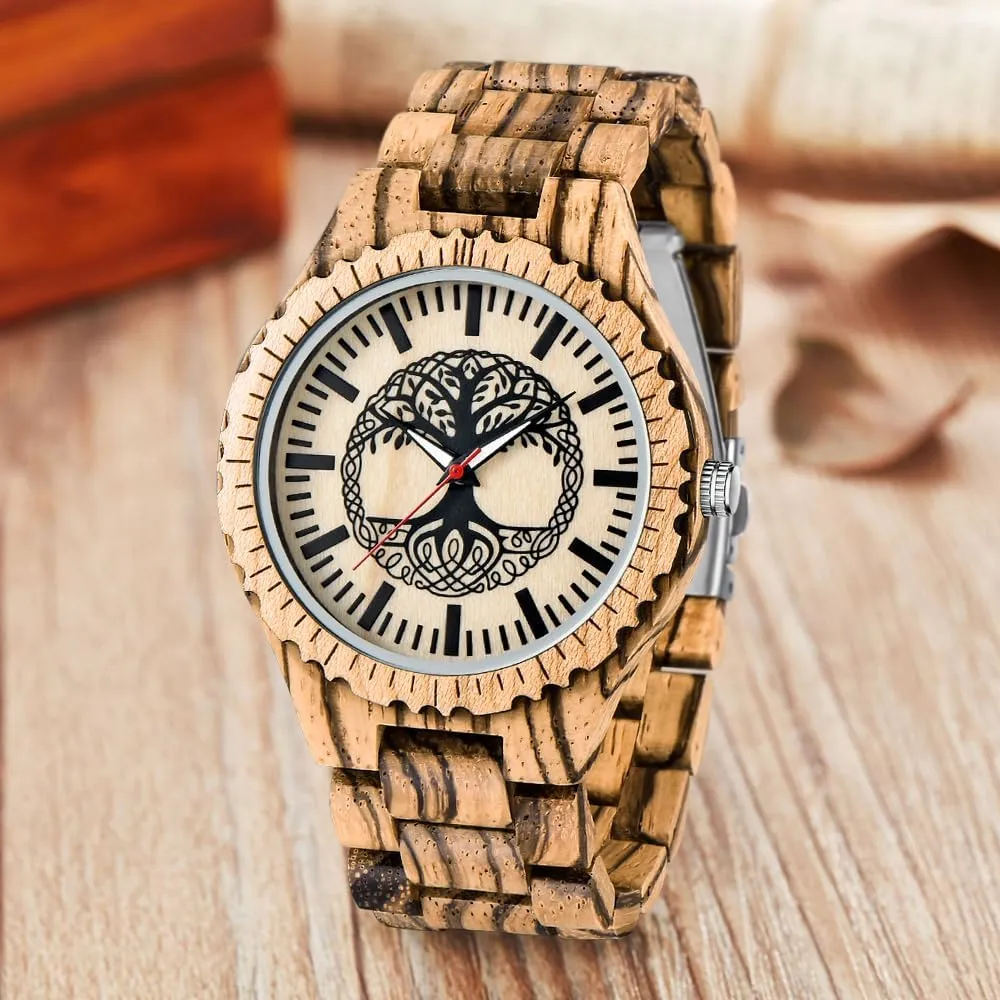 Wrist Watch Men's Handmade Wooden aspiration authorize gentleman swap Watches Mens Lightweight Analog Quartz Wood Mens 