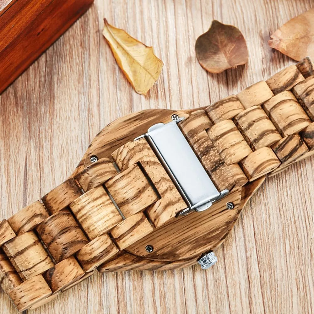 Wrist Watch Men's Handmade Wooden aspiration authorize gentleman swap Watches Mens Lightweight Analog Quartz Wood Mens 