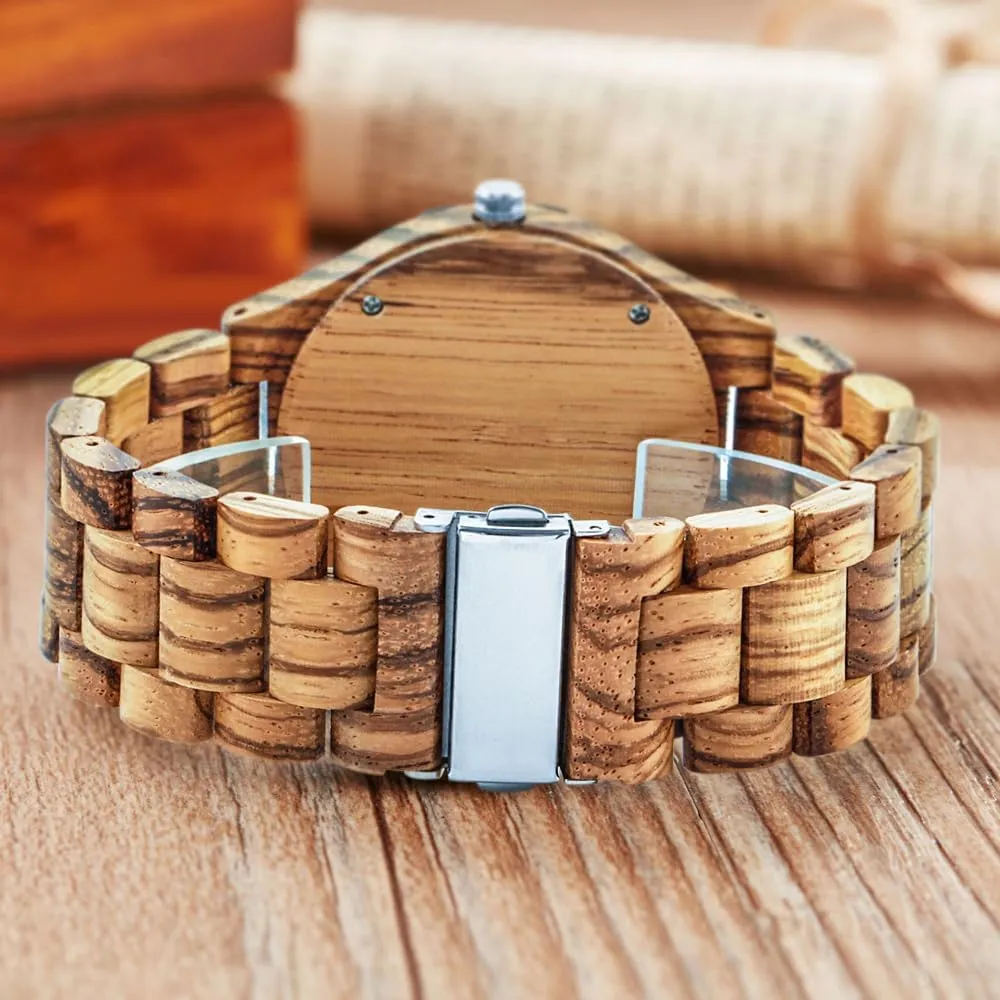 Wrist Watch Men's Handmade Wooden aspiration authorize gentleman swap Watches Mens Lightweight Analog Quartz Wood Mens 