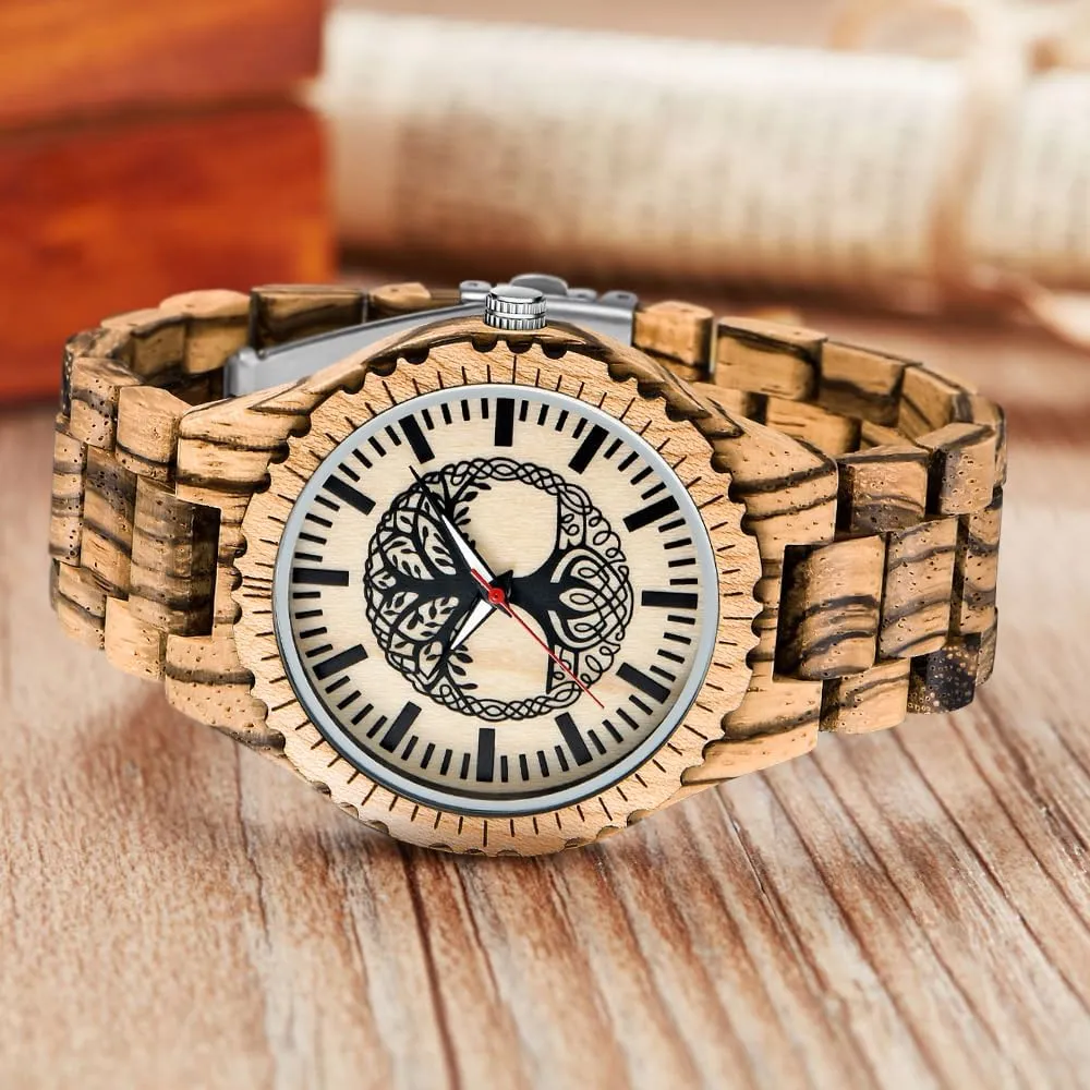 Wrist Watch Men's Handmade Wooden aspiration authorize gentleman swap Watches Mens Lightweight Analog Quartz Wood Mens 