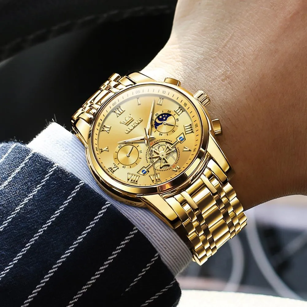 Wrist Watch OLEVS Men Watches Square peal manage erosion genre Business Dress Diamond Analog Quartz Date Luxury Watch for Men Casual Stainless Steel Waterproof Luminous Two Tone 