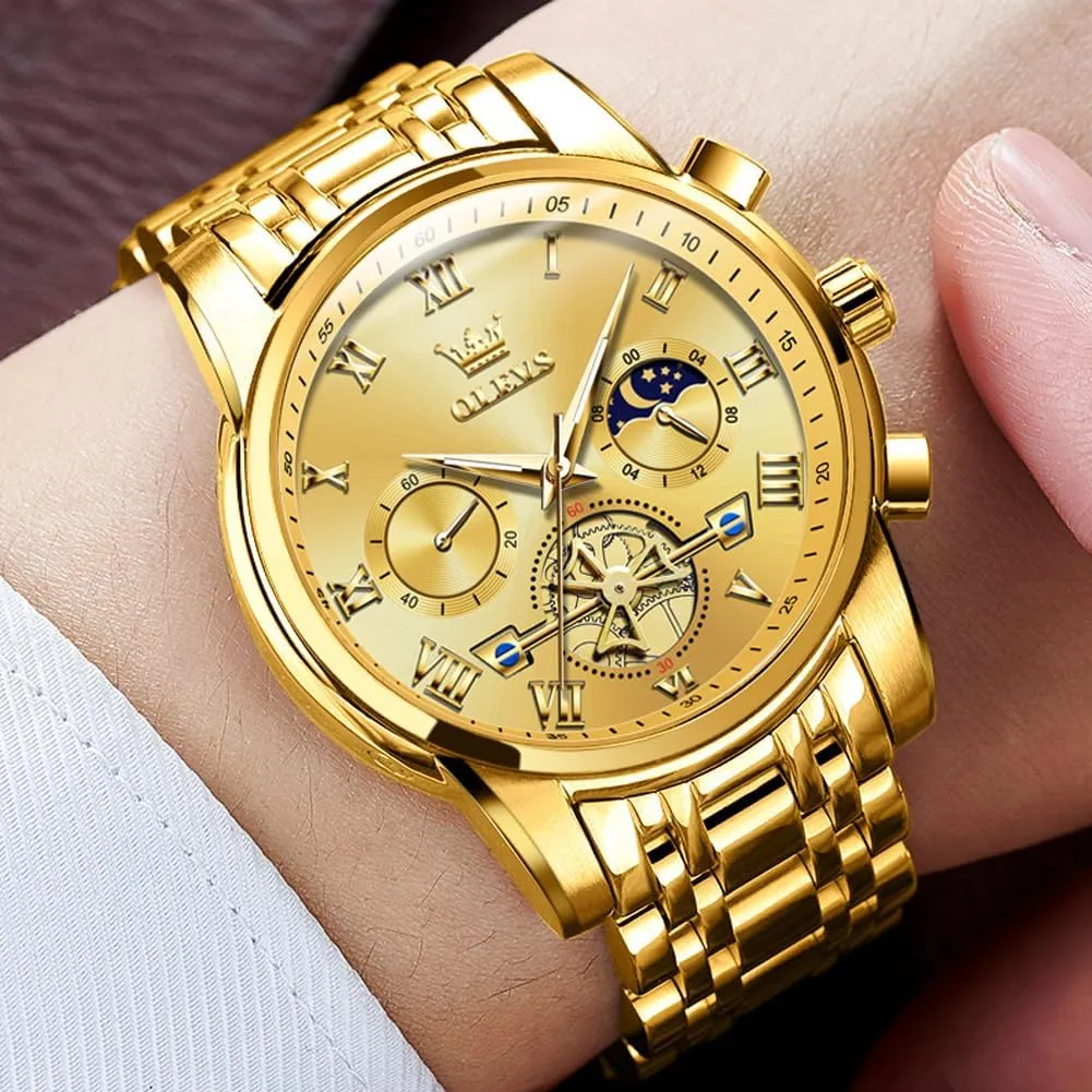 Wrist Watch OLEVS Men Watches Square peal manage erosion genre Business Dress Diamond Analog Quartz Date Luxury Watch for Men Casual Stainless Steel Waterproof Luminous Two Tone 