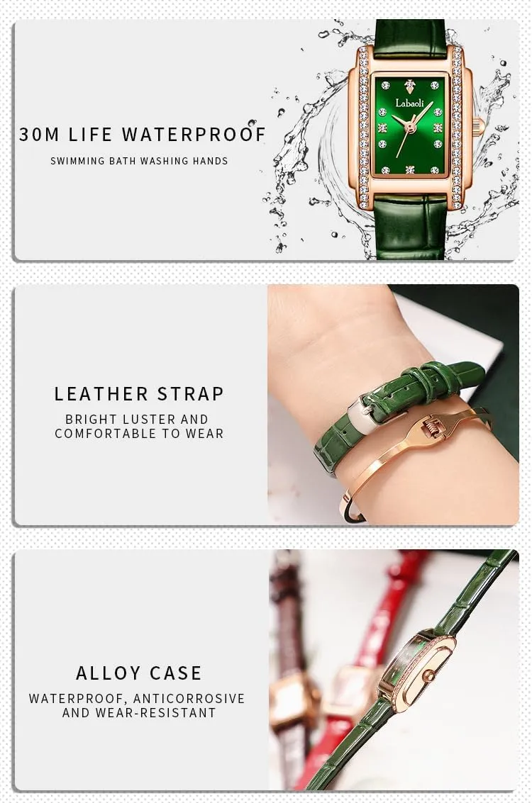 Wrist Watch Watches for Women Diamond Square Leather Band Fashion Small Slim niche percolate vocation Light Dress Casual Simple Ladies Female Wife Girls Gifts Luxury Brown 