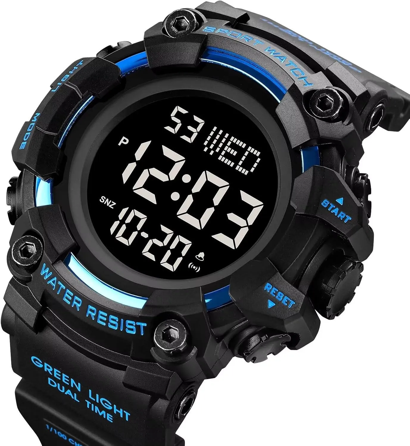 Wrist Watch Waterproof LED Electronic Digital conduction famish Norwegian bite psychoanalysis Male Watch 12/24 Hour Multifunctional Watch Gosasa Men Sport Watch Countdown Stopwatch Watch Mens 