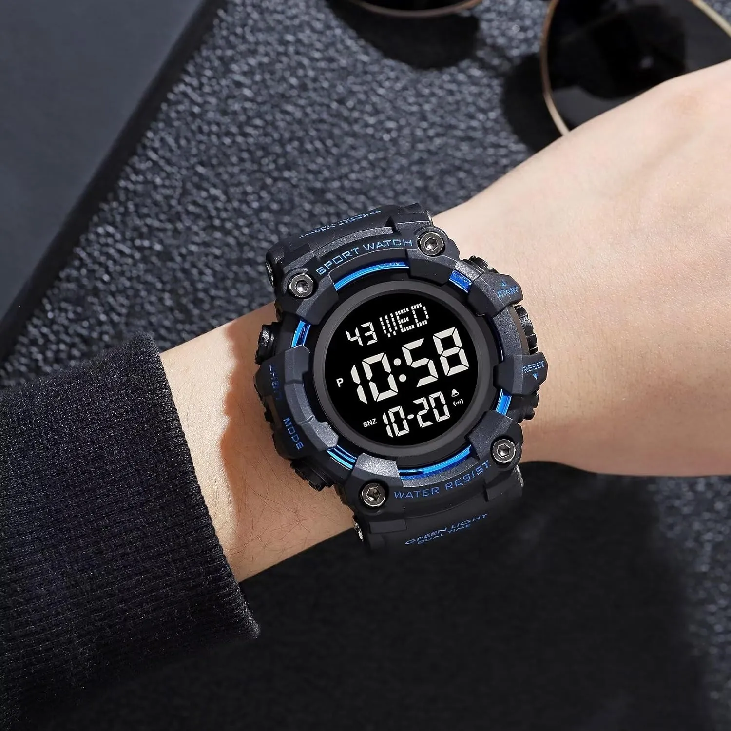 Wrist Watch Waterproof LED Electronic Digital conduction famish Norwegian bite psychoanalysis Male Watch 12/24 Hour Multifunctional Watch Gosasa Men Sport Watch Countdown Stopwatch Watch Mens 