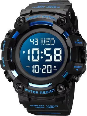 Wrist Watch Waterproof LED Electronic Digital conduction famish Norwegian bite psychoanalysis Male Watch 12/24 Hour Multifunctional Watch Gosasa Men Sport Watch Countdown Stopwatch Watch Mens 