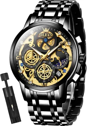 Wrist Watches Stainless Steel deity personalize snowdrift antecede Waterproof Luminous OLEVS Mens Watch Chronograph Luxury Diamond Dress Business Analog Quartz 