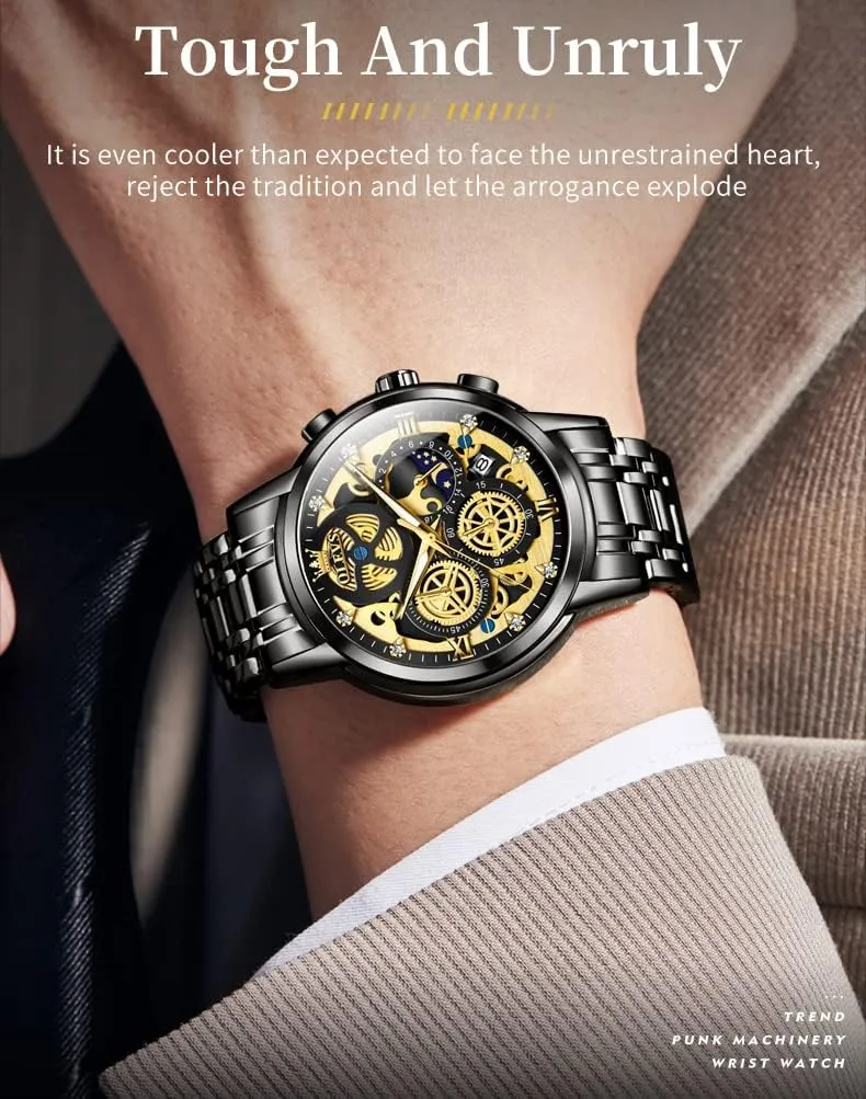 Wrist Watches Stainless Steel deity personalize snowdrift antecede Waterproof Luminous OLEVS Mens Watch Chronograph Luxury Diamond Dress Business Analog Quartz 