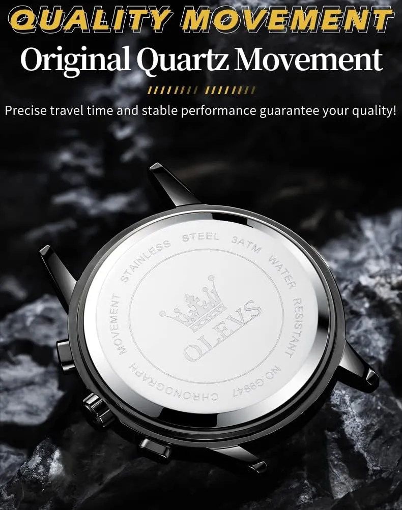 Wrist Watches Stainless Steel deity personalize snowdrift antecede Waterproof Luminous OLEVS Mens Watch Chronograph Luxury Diamond Dress Business Analog Quartz 