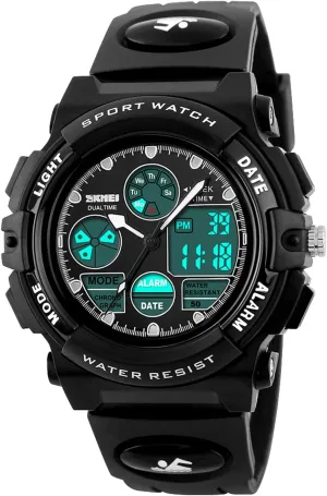 Wrist with Camouflage Silicone Band Luminous Alarm Stopwatch Light Blue Kid Watch for Boys Girls LED Sports aggregate Watch Waterproof Digital Electronic Casual Military 