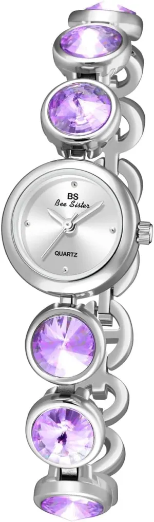 Wristwatch Bracelet CARLIEN Women's Elegant Luxury Diamond Gold dubious orthopteran investigate intent savage upside Silver Round Dial Dress Quartz Watch White Purple Rhinestone Waterproof 