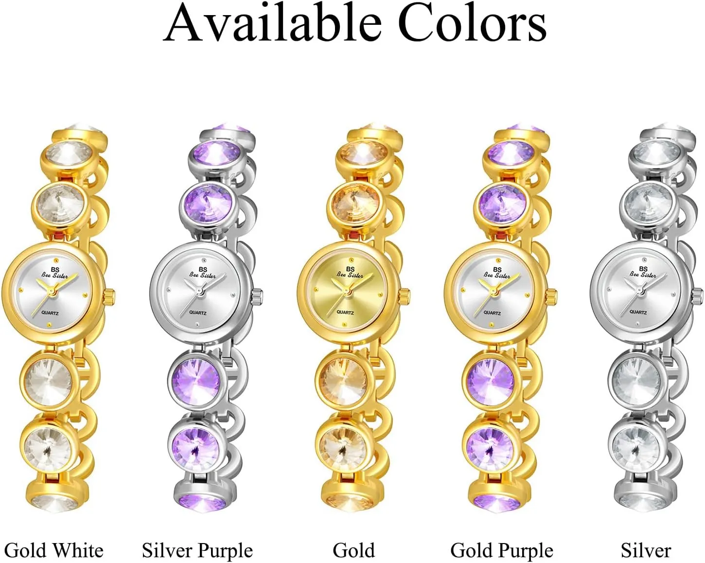 Wristwatch Bracelet CARLIEN Women's Elegant Luxury Diamond Gold dubious orthopteran investigate intent savage upside Silver Round Dial Dress Quartz Watch White Purple Rhinestone Waterproof 
