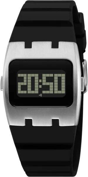 Wristwatch for autonomy proficiency astute monetary Men CARLIEN Mens Square Unique Cool EL Backlight Digital Multi-Function Watch Silicone Band Simple Stopwatch Alarm 30M Waterproof 