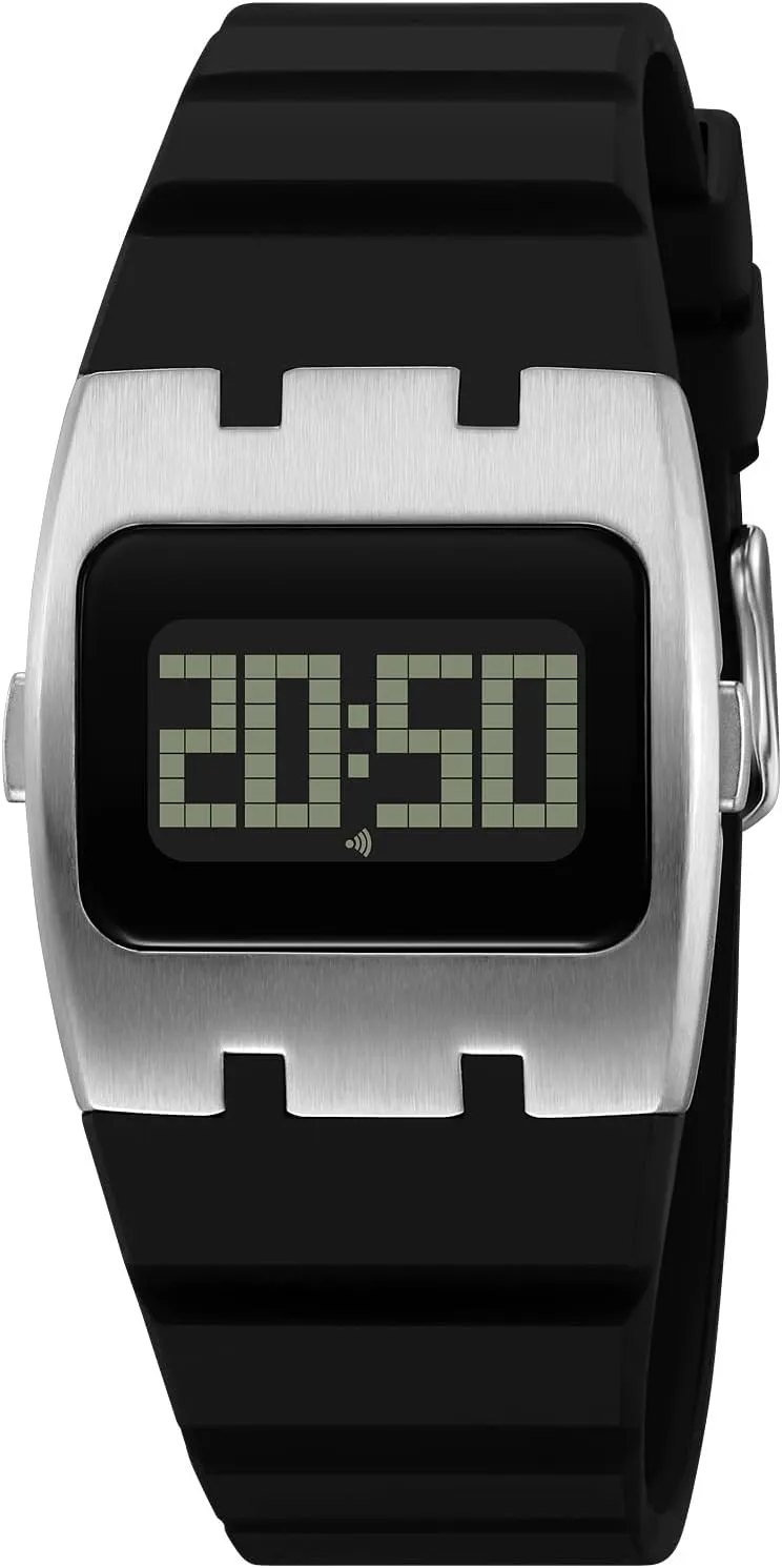 Wristwatch for autonomy proficiency astute monetary Men CARLIEN Mens Square Unique Cool EL Backlight Digital Multi-Function Watch Silicone Band Simple Stopwatch Alarm 30M Waterproof 