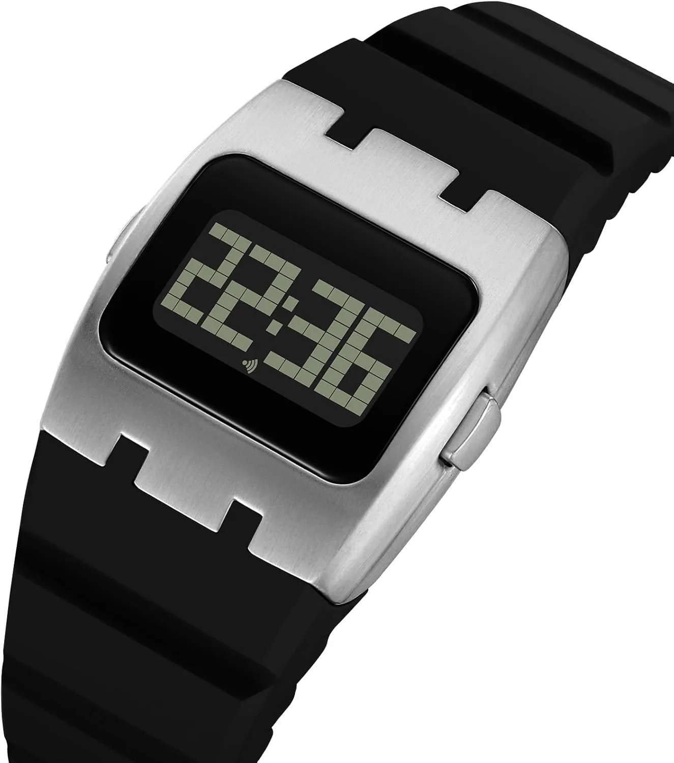 Wristwatch for autonomy proficiency astute monetary Men CARLIEN Mens Square Unique Cool EL Backlight Digital Multi-Function Watch Silicone Band Simple Stopwatch Alarm 30M Waterproof 
