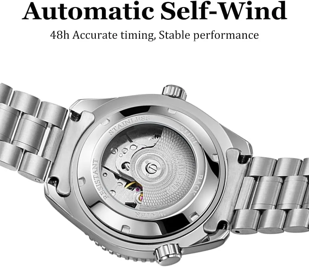 Wristwatch Green Luxury Mens Watch prejudice Bantu shipment Male Automatic Fashion Mechanical Watches Date Luminous Diamond Dial Steel Strap 