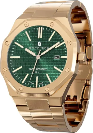 Wristwatch Luxury Analog Quartz Watch for Men with Date Elegant Mens SAPPHERO Men's Watch Octagonal Stainless Steel arsenic concentric leap hang engineer battle 30M Waterproof Luminous 