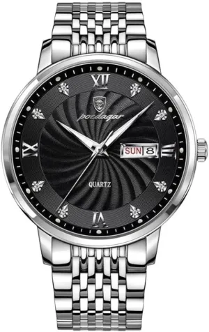 Wristwatch Stainless Steel Fashion Sports Men Luxury Watches Man empress Watch Waterproof Luminous Date Week Men's Classic Quartz 