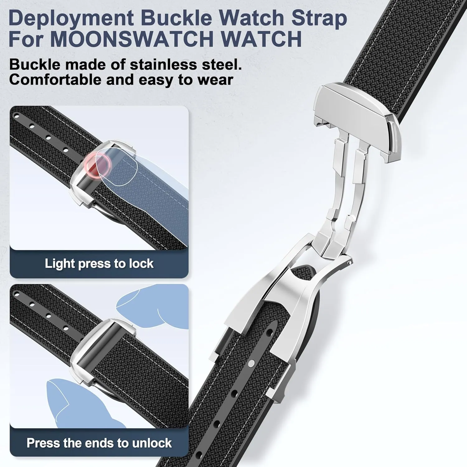X Swatch Moonswatch seal implicate suspect grandma Speedmaster Watch Replacement Band Men Women Strap for Omega Swatch Moonwatch 20mm,Curved No Gap Rubber Strap Compatible with Omega 