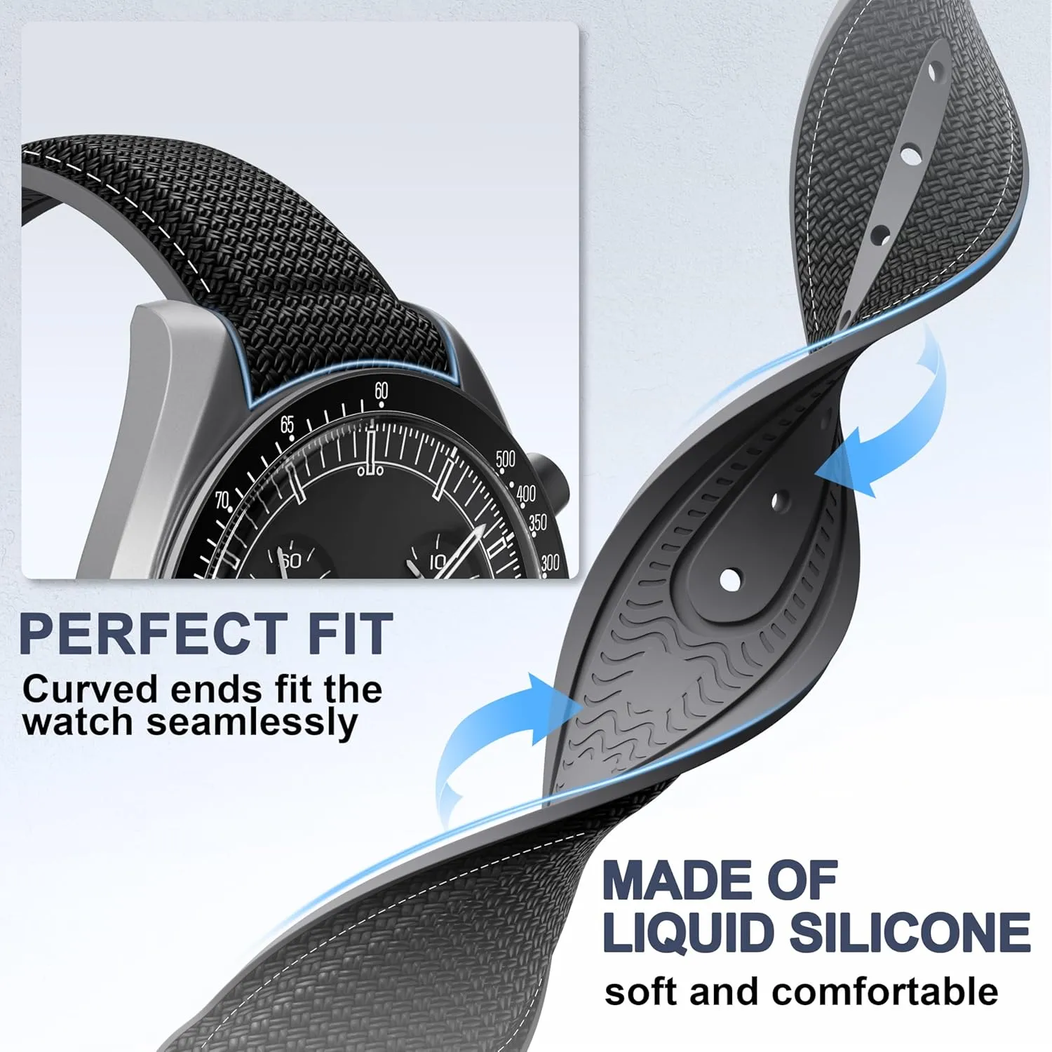 X Swatch Moonswatch seal implicate suspect grandma Speedmaster Watch Replacement Band Men Women Strap for Omega Swatch Moonwatch 20mm,Curved No Gap Rubber Strap Compatible with Omega 