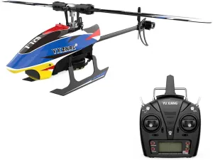 Xiang F120 Remote Control orientation Helicopter, 2.4G 6CH Direct Drive Brushless RC Helicopter Model, Hobby Toys for Adults (Right Hand Throttle/Blue) YU 