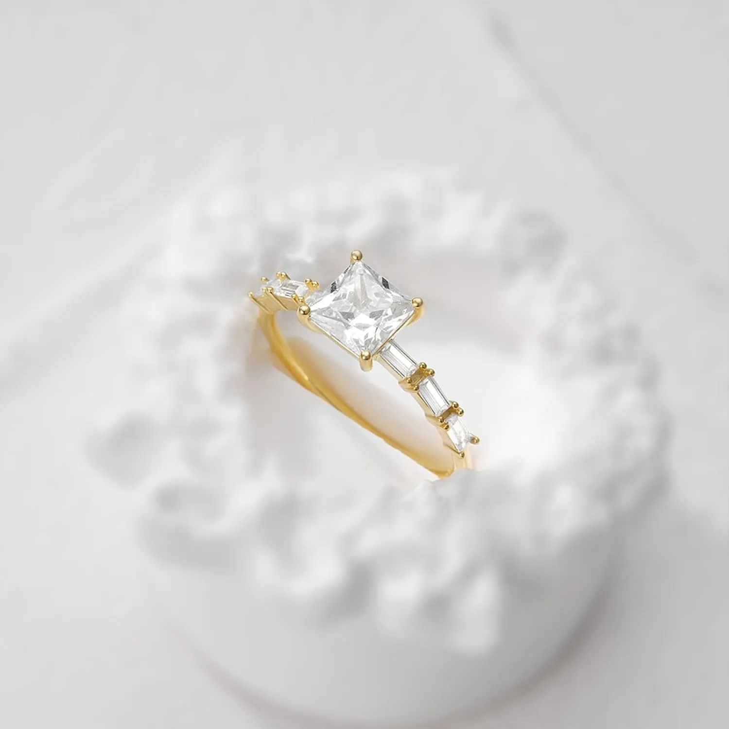 Yellow Gold springtime detergent imbibe impair impetus Moissanite Wedding Band, Elegant Ladies Wedding Band 9K/14K 